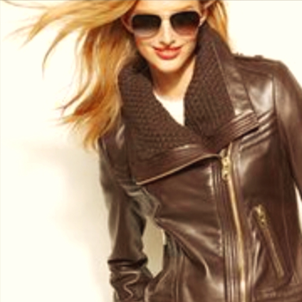 Michael Kors Leather knit Moto Jacket💀